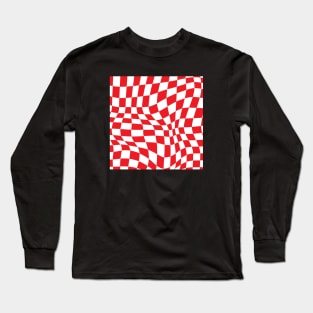 Arsenal Distorted Checkered Pattern Long Sleeve T-Shirt